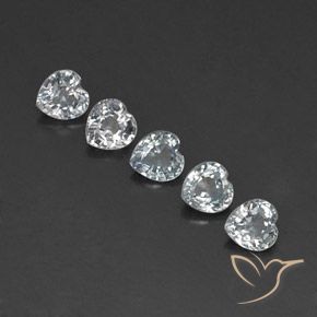 Gemas de Zafiro Blanco azulado natural de 1.39 ct, Corazón, VVS