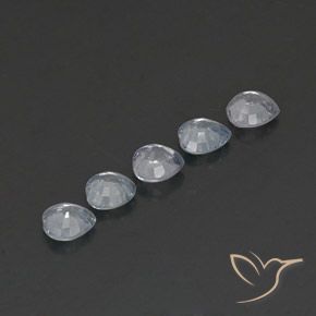 Gemas de Zafiro Blanco azulado natural de 1.39 ct, Corazón, VVS