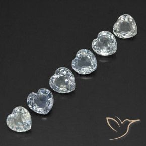 Gemas de Zafiro Blanco azulado natural de 1.86 ct, Corazón, VVS