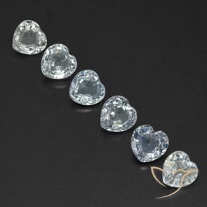 Gemas de Zafiro Blanco azulado natural de 1.86 ct, Corazón, VVS
