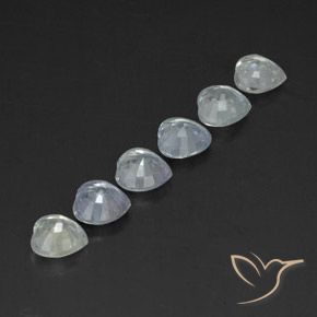 Gemas de Zafiro Blanco azulado natural de 1.86 ct, Corazón, VVS