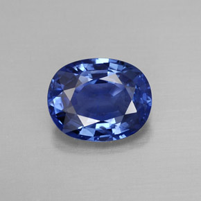 Zafiro azul natural de 2,28 ct, corte óvalo, VS
