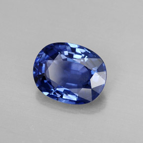 Zafiro azul natural de 2,28 ct, corte óvalo, VS