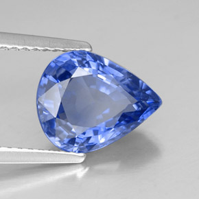 Zafiro azul natural de 3,07 ct, en forma de pera, VS-SI