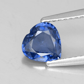 Zafiro azul natural de 1,06 ct, forma de corazón, VVS