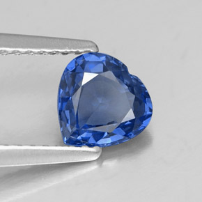 Zafiro azul natural de 1,06 ct, forma de corazón, VVS
