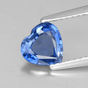 Zafiro azul natural de 1,05 ct, forma de corazón, VS