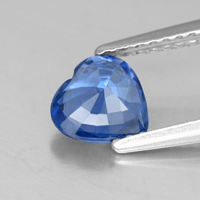 Zafiro azul natural de 1,05 ct, forma de corazón, VS