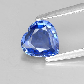 Zafiro azul natural de 1,12 ct, forma de corazón, VVS