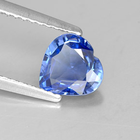 Zafiro azul natural de 1,12 ct, forma de corazón, VVS