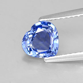 Zafiro azul natural de 1,15 ct, forma de corazón, VVS
