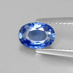 Zafiro azul natural de 0,95 ct, corte óvalo, VVS-VS