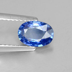 Zafiro azul natural de 0,95 ct, corte óvalo, VVS-VS