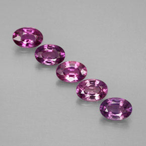 Gemas de zafiro púrpura natural de  ct, corte óvalo, VVS-VS