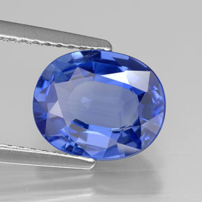 Zafiro azul natural de 2,73 ct, corte óvalo, VVS