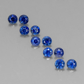 Gemas de zafiro azul natural de  ct, corte redondo, VVS-VS