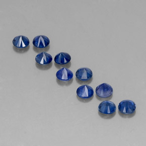 Gemas de zafiro azul natural de  ct, corte redondo, VVS-VS
