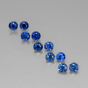 Gemas de zafiro azul natural de  ct, corte redondo, VVS-VS