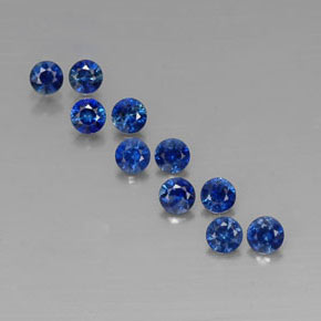 Gemas de zafiro azul natural de  ct, corte redondo, VVS-VS