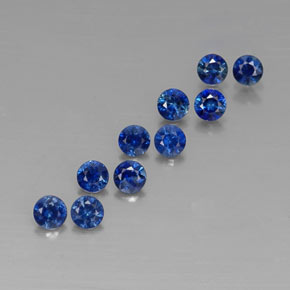 Gemas de zafiro azul natural de  ct, corte redondo, VVS-VS