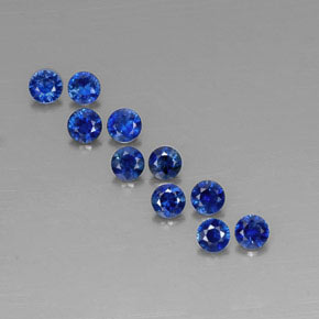 Gemas de zafiro azul natural de  ct, corte redondo, VVS-VS