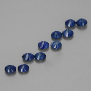Gemas de zafiro azul natural de  ct, corte redondo, VVS-VS