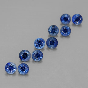 Gemas de zafiro azul natural de  ct, corte redondo, VVS-VS