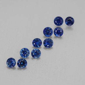 Gemas de zafiro azul natural de  ct, corte redondo, VVS-VS