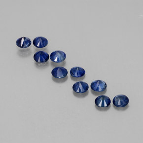 Gemas de zafiro azul natural de  ct, corte redondo, VVS-VS
