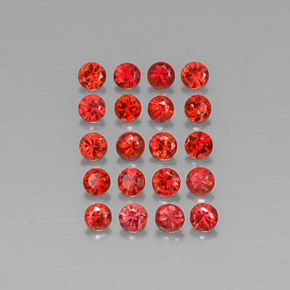 Gemas de zafiro naranja natural de  ct, corte redondo, VVS-VS