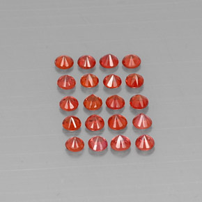 Gemas de zafiro naranja natural de  ct, corte redondo, VVS-VS