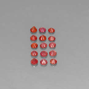 Gemas de zafiro naranja natural de  ct, corte redondo, VVS-VS