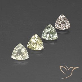 Gemas de zafiro multicolor natural de 2,67 ct, trillón, VVS-VS