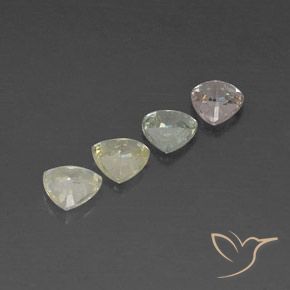 Gemas de zafiro multicolor natural de 2,67 ct, trillón, VVS-VS