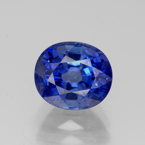 Zafiro azul natural de 2,41 ct, corte óvalo, VS