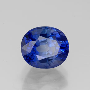 Zafiro azul natural de 2,41 ct, corte óvalo, VS
