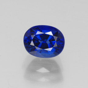 Zafiro azul natural de 1,28 ct, corte óvalo, VVS