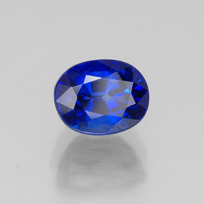 Zafiro azul natural de 1,28 ct, corte óvalo, VVS