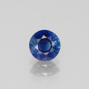 Zafiro azul natural de 0,73 ct, corte redondo, VS