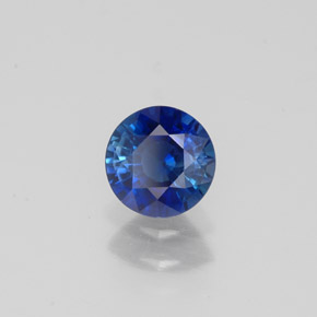 Zafiro azul natural de 0,73 ct, corte redondo, VS
