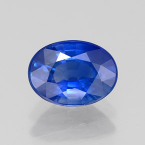 Zafiro azul natural de 1,46 ct, corte óvalo, VS