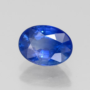 Zafiro azul natural de 1,46 ct, corte óvalo, VS