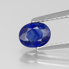 Zafiro azul natural de 0,70 ct, corte óvalo, VS