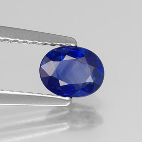 Zafiro azul natural de 0,70 ct, corte óvalo, VS