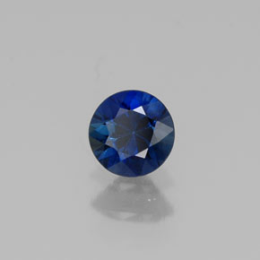 Zafiro azul natural de 0,37 ct, corte redondo, VVS