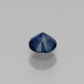Zafiro azul natural de 0,37 ct, corte redondo, VVS