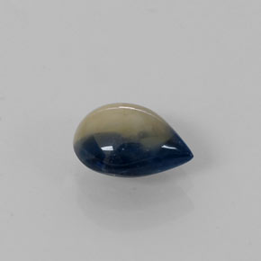 Zafiro bicolor natural de 1,66 ct, en forma de pera, opaco