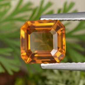 Zafiro naranja natural de 2,08 ct, corte esmeralda, VS-SI