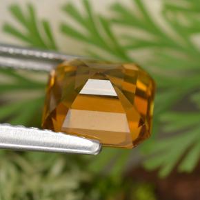 Zafiro naranja natural de 2,08 ct, corte esmeralda, VS-SI