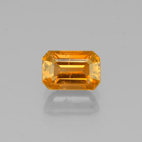 Zafiro amarillo natural de 0,93 ct, corte esmeralda, SI
